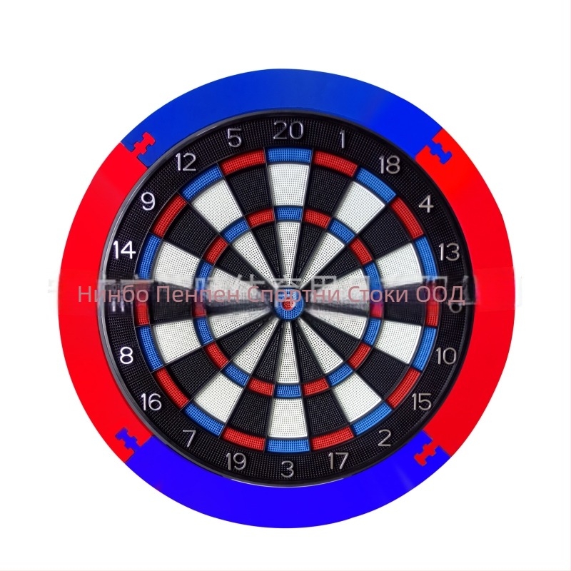 PENPEN дартборд, PP/ABS материал, дебелина 40 мм, 8 броя в кутията, с защитен пръстен