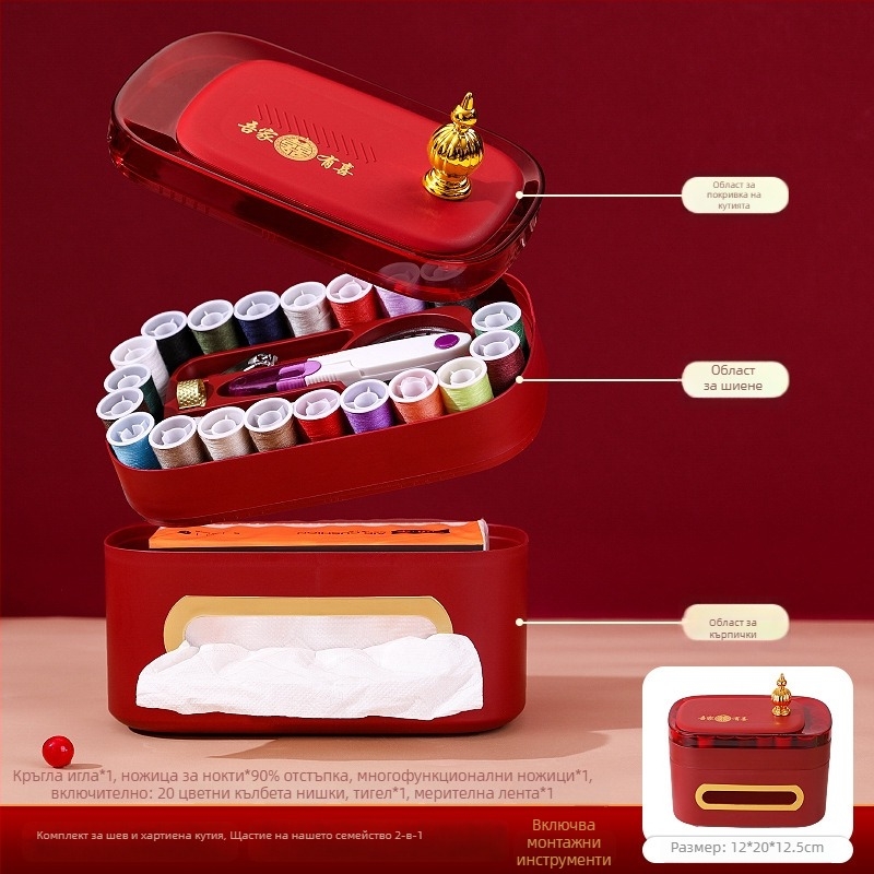 Кутия за шевни игли – комплект за булчинска зестра, кръгови игли за съхранение, стил сладък, модел F969T6765M6HTS