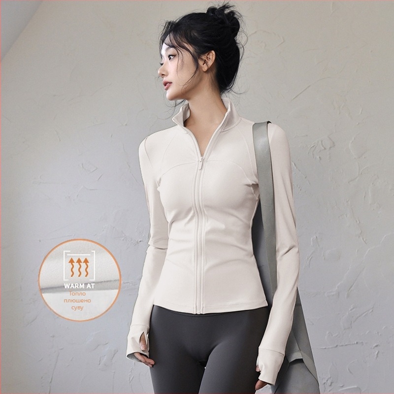 Дамски тренировъчен топ за йога и фитнес – Slim Fit, дълъг ръкав, бързосъхнеща тъкан; 82.5% полиестер, химическа смес; подплата: полиестер