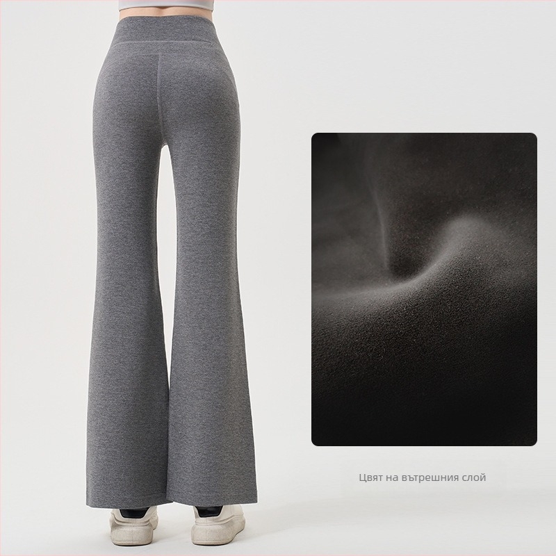 Женски панталони от модал и полиестер, висока талия, дълги, широки крачоли, ежедневни и елегантни