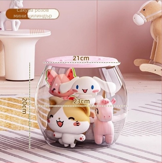 Пластмасов съхранителен стол за играчки, кръгъл, капацитет 18 л, натоварване 150 кг, мултифункционален