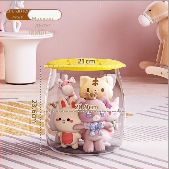 Пластмасов съхранителен стол за играчки, кръгъл, капацитет 18 л, натоварване 150 кг, мултифункционален