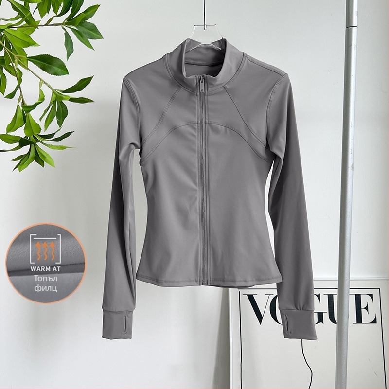 Женско спортно горнище за йога и тренировки – изправена яка, Slim Fit, смес химически влакна, 82,5% полиестер, WT5149