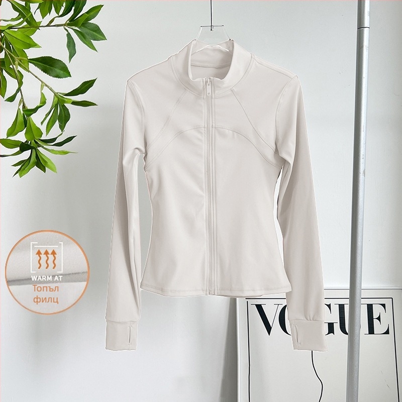 Женско спортно горнище за йога и тренировки – изправена яка, Slim Fit, смес химически влакна, 82,5% полиестер, WT5149