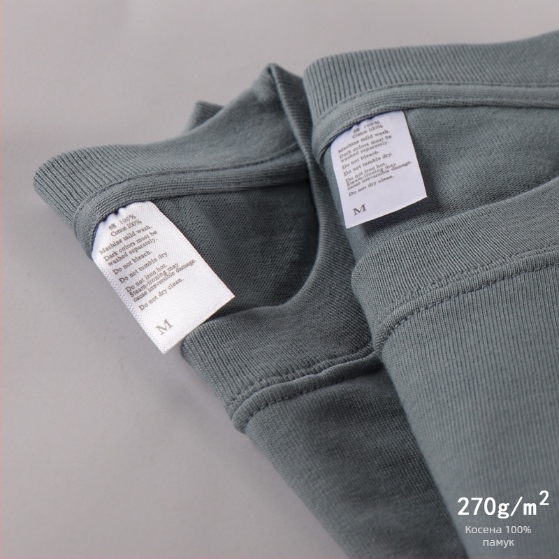 Тениска от 100% памук, свободна кройка, къси ръкави, кръгло деколте, тежък памук