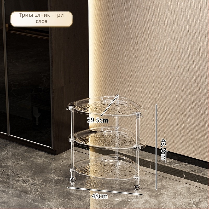 Стоящ ъглов шкаф за съхранение за баня и дневна, пластмасов, многоуровнев, мултифункционален, стил лек лукс, модели SW8523, SW8524, SW8525, SW8523A, SW8524A, SW8323, SW8324