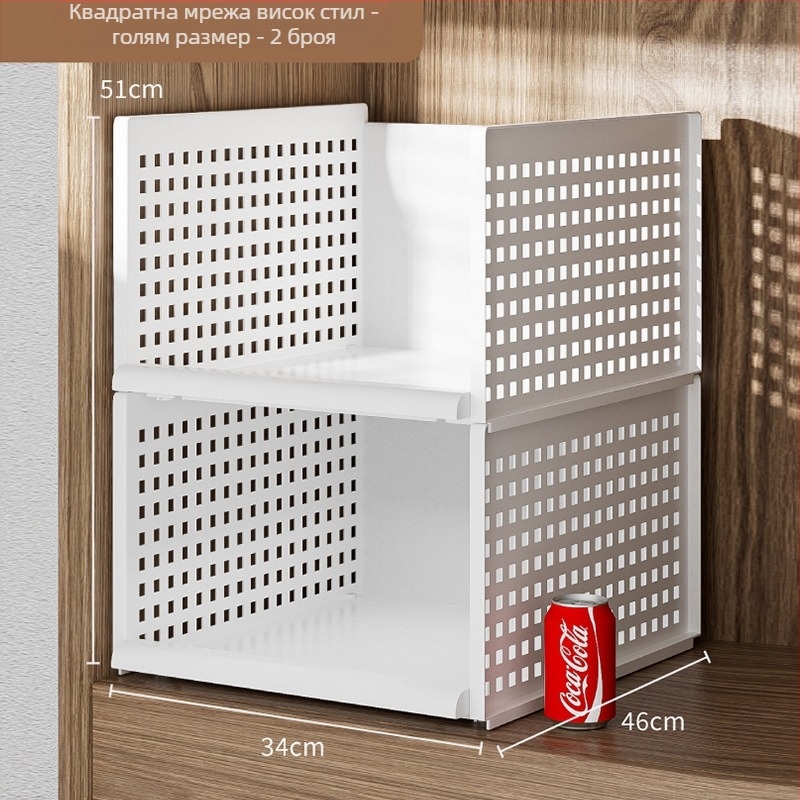 Пластмасов органайзер за гардероб с разделители на слоеве, стелещи се кошници с чекмеджета, голям шкаф, японски стил