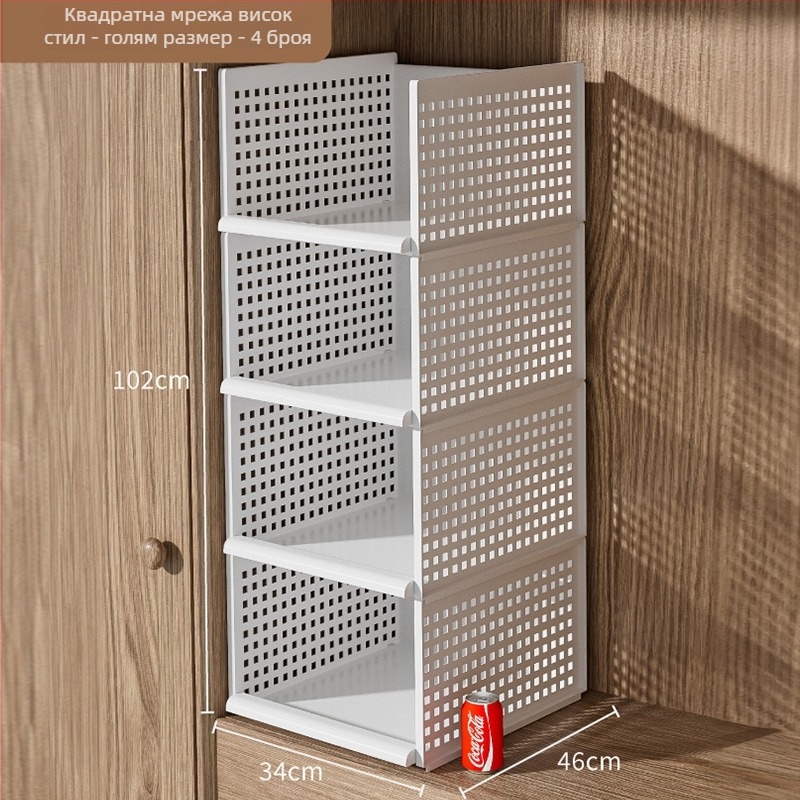 Пластмасов органайзер за гардероб с разделители на слоеве, стелещи се кошници с чекмеджета, голям шкаф, японски стил