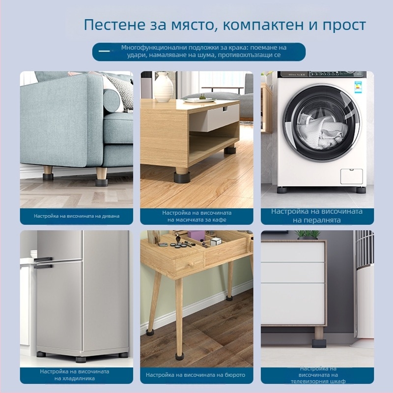 Пад за крак на пералня и хладилник – противохлъзгащ, регулируем, без монтаж; пластмасов материал