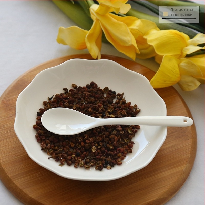 Лъжичка за супа от костен порцелан, Sibaide, едноцветен дизайн, водно полиране