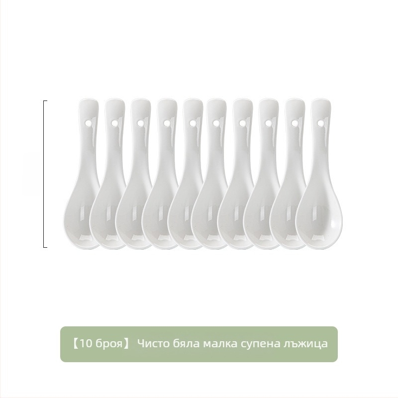 Комплект керамични лъжички за супа, минималистичен стил, AB-1452, подходящ за супа и каша