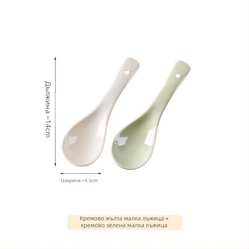 Комплект керамични лъжички за супа, минималистичен стил, AB-1452, подходящ за супа и каша