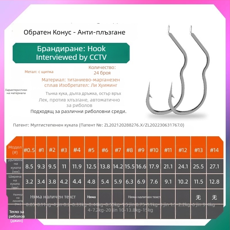 Longyan Knife риболовна кука с шипове – модел F9679SSMSJS9H5; подходяща за океански и сладководни водоеми