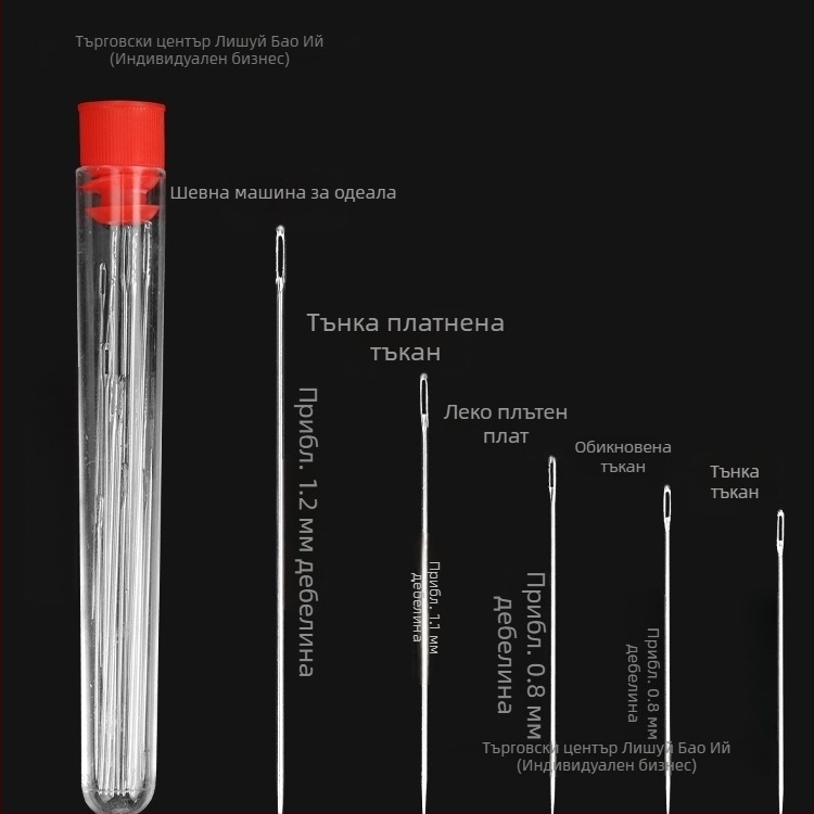 Комплект кръгли игли с кутия за конец – практичен ремонтен комплект за ръчно шиене и дрехи (tb-0828)