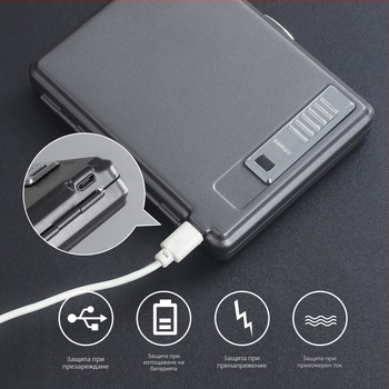 Метален кейс за цигари с вградена запалка – вместимост 20 цигари; печат на лого и персонализация; марка Cool Crown