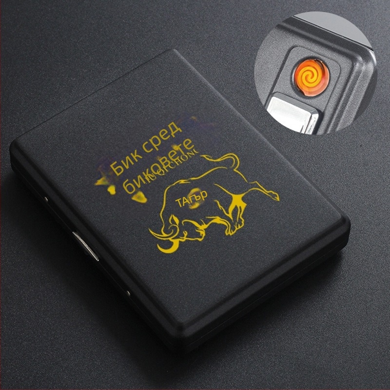 Метален кейс за цигари с вградена запалка – вместимост 20 цигари; печат на лого и персонализация; марка Cool Crown