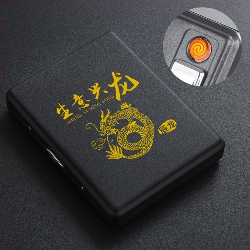 Метален кейс за цигари с вградена запалка – вместимост 20 цигари; печат на лого и персонализация; марка Cool Crown