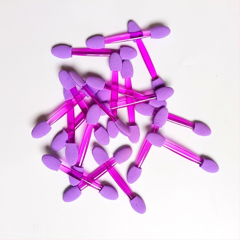 HEYI HY108 еднократна двустранна четка за очи със спонж, къса пластмасова дръжка, регулируема дължина на косъма, обща дължина 4.5/7.5, комплект