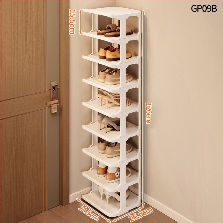 Вертикален 9-слоен пластмасов органайзер за обувки за входа – домашен шкаф за обувки, разглобяем