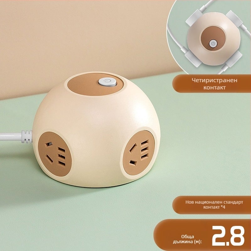 Grain Cow USB сферичен разклонител за бюро — CCC сертифициран, настолен монтаж