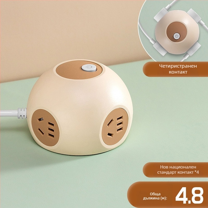 Grain Cow USB сферичен разклонител за бюро — CCC сертифициран, настолен монтаж