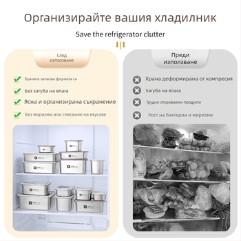 Ланч бокс от 304 неръждаема стомана със капак, квадратна форма, хранително-качествена, микровълнова безопасна, капацитет 800–1000 ml