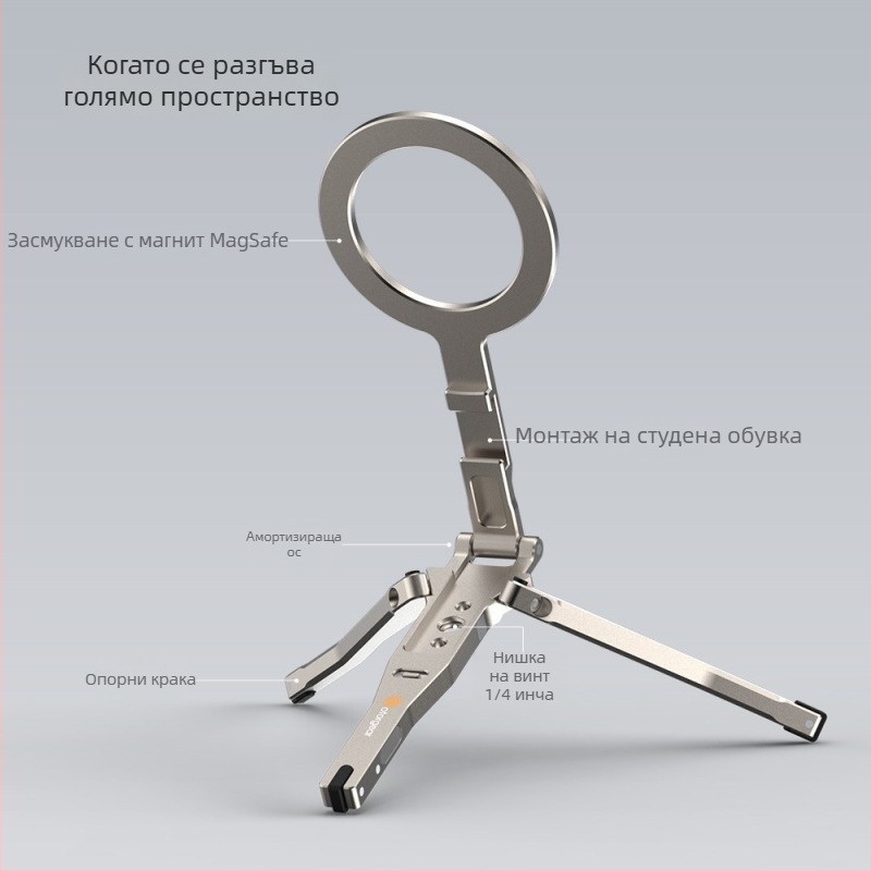 Worker zzw438 MagSafe държач за телефон, надглавен сгъваем триъгълен дизайн, пластмасов, персонализируем