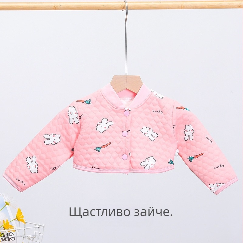 Памучна детска раменна защита, топла удебелена жилетка за новородени, есенно-зимна