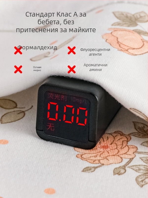 Anti-jump спален чувал за бебета - карикатурен принт, външен материал памучен микс, подплата и пълнеж 100% памук, стил кокон тип, подходящ за 0–1 година