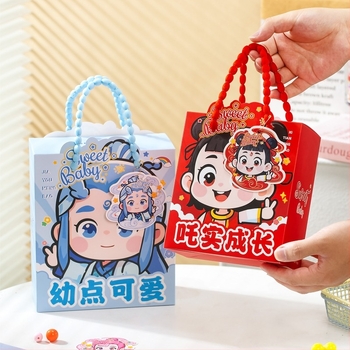 Правоъгълна хартиена кутия за бонбони и подаръчна торбичка, карикатурен стил, 10 бр. в опаковка, марка Orange Promise Yibai