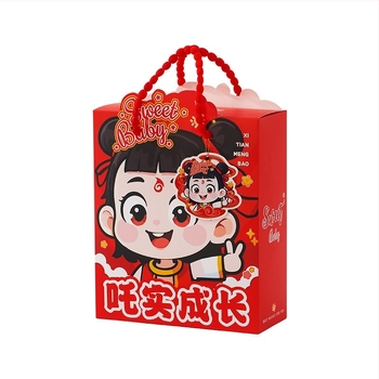 Правоъгълна хартиена кутия за бонбони и подаръчна торбичка, карикатурен стил, 10 бр. в опаковка, марка Orange Promise Yibai