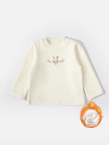 Момичешка поларена подплатена базова блуза с кръгла яка, тясно прилепнала, дълъг ръкав, 92.8% полиестер, за зима и есен