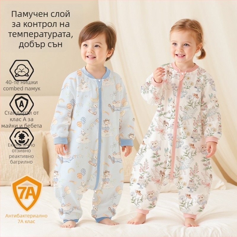 Спален чувал за бебета – карикатурен принт; памучна тъкан; памучна подплата; пълнеж от памук; подходящ за всички сезони