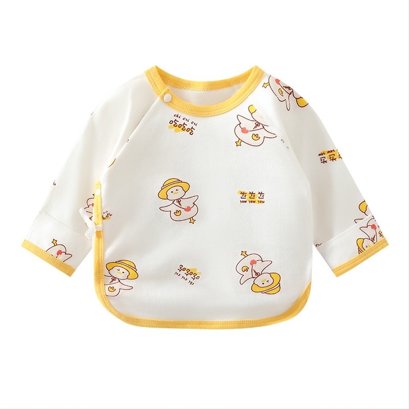 Новородено памучно горнище, унисекс, кръгло деколте, мека обработена тъкан, пролетно-есен