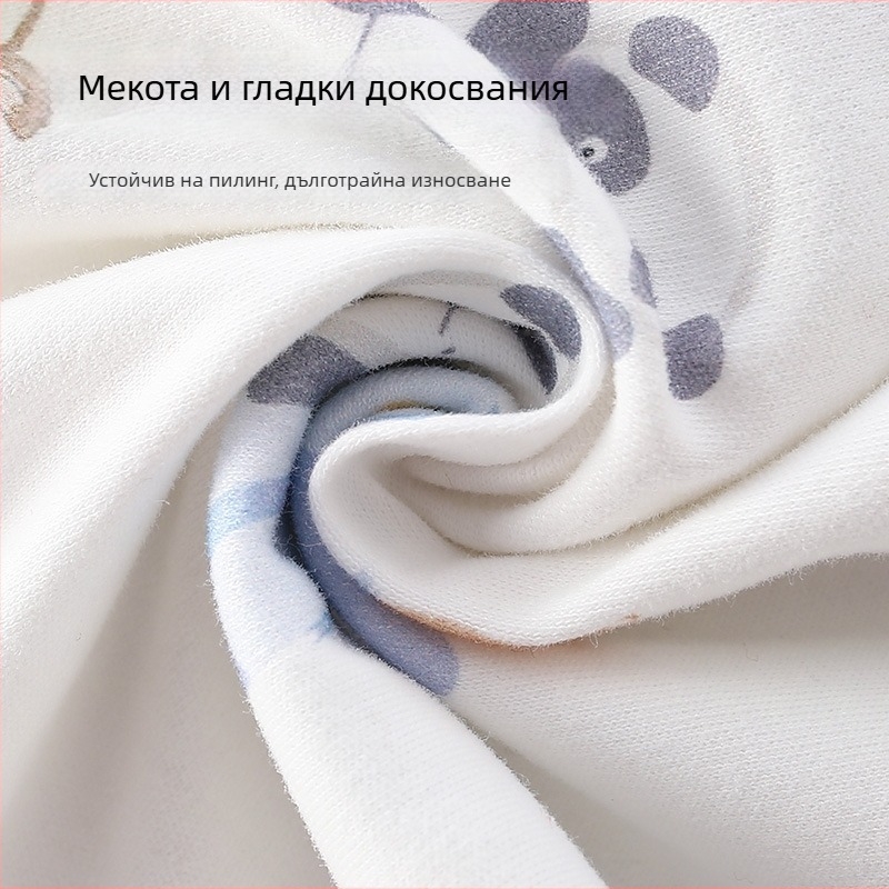 Бебешки спален чувал с разделени крачета, памучна материя и пълнеж от чист памук, за 1–3 години, пролетно-есенен, карикатурен принт