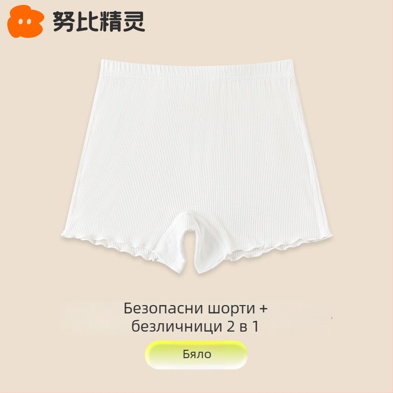 Детски момичешки гащички с предпазни шортове 2-в-1, 92% памук, за възраст 3–8 години, лятна версия