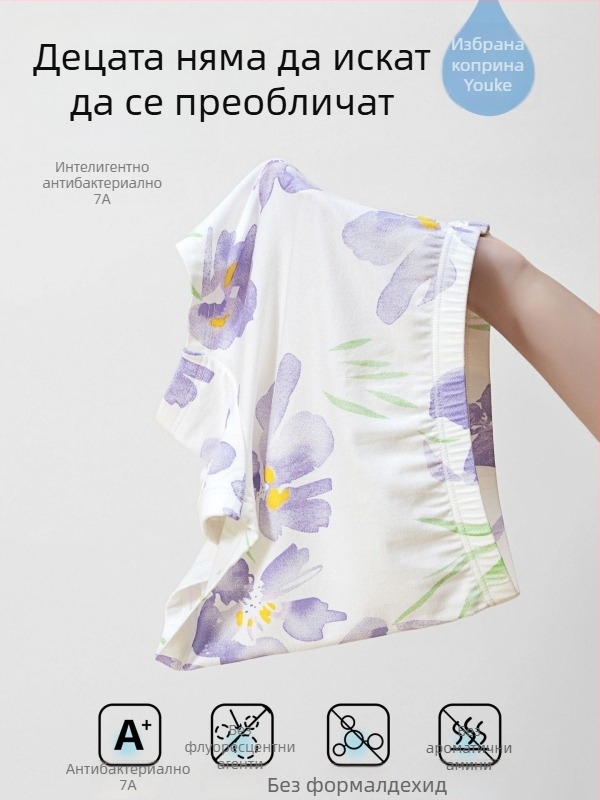 Детски боксерки за момичета, антибактериални Class A, тънки, 92,9% регенерирани целулозни влакна, марка Warm Bud, за възраст 3-8 години