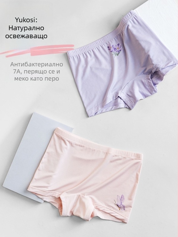 Детски боксерки за момичета, антибактериални Class A, тънки, 92,9% регенерирани целулозни влакна, марка Warm Bud, за възраст 3-8 години