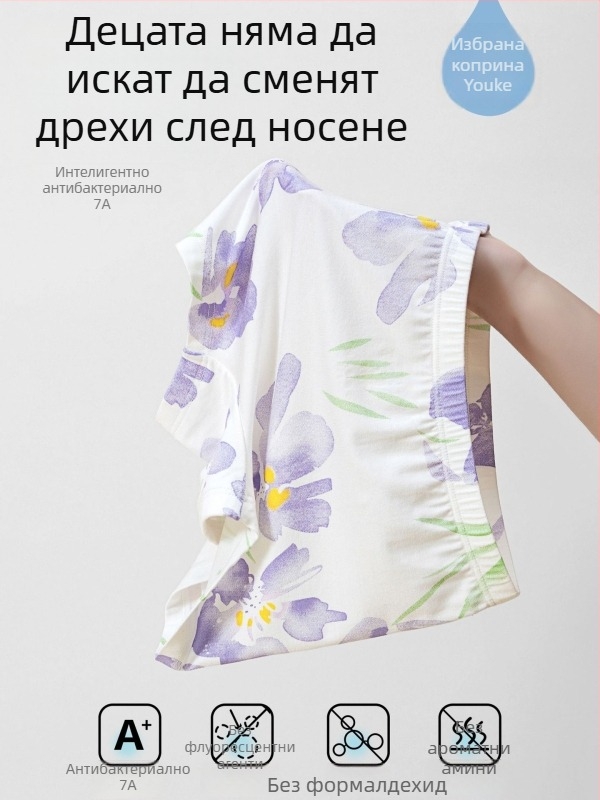 Детско бельо за момичета, антибактериално, Ucosilk, регенирано целулозно влакно 92,9%, клас А, за деца 3–8 години