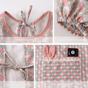 Дамска платнена престилка с дълги ръкави, устойчива на петна и издръжлива, кухненско работно облекло