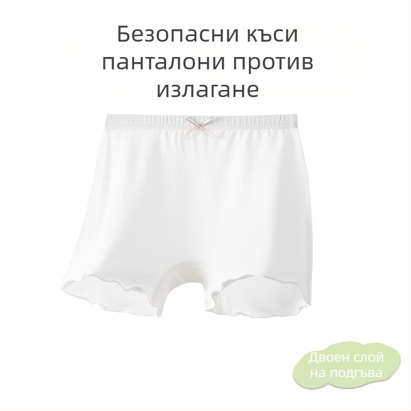 Детски летни долнища от модал памук, клас A, антиплъзгане, за момичета, средна талия, за възраст 3–8 г