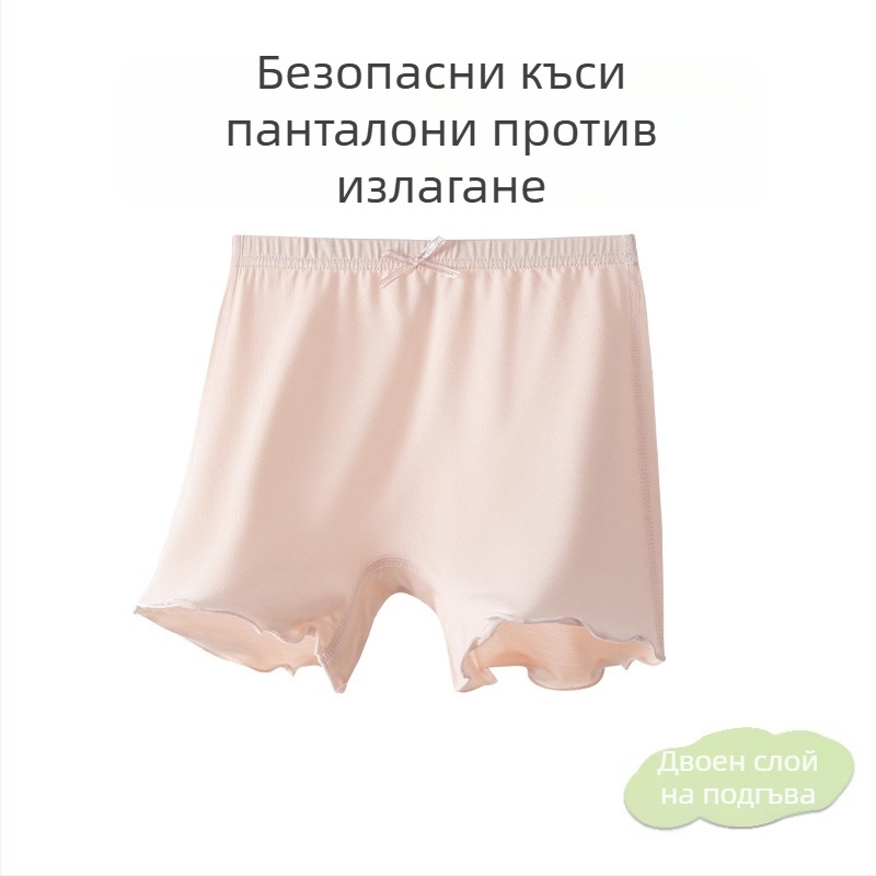 Детски летни долнища от модал памук, клас A, антиплъзгане, за момичета, средна талия, за възраст 3–8 г