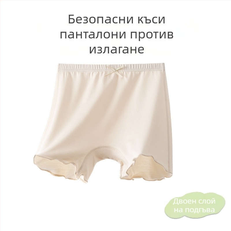 Детски летни долнища от модал памук, клас A, антиплъзгане, за момичета, средна талия, за възраст 3–8 г