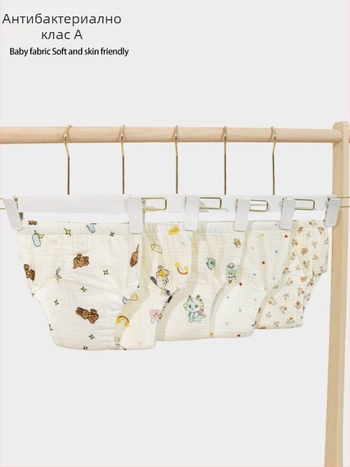 Mu Mu Bear Корейски стил детски тренировъчни панталони за гърне, водоустойчиви покривала за пелени, креп плат, тегло 9–18 кг, възраст 1–3 г