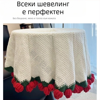 Одеяло с букет рози — ръчно тъкана цветна шарка, полиефер, тегло 500–799 g, пролет и есен, свиване 2–3%