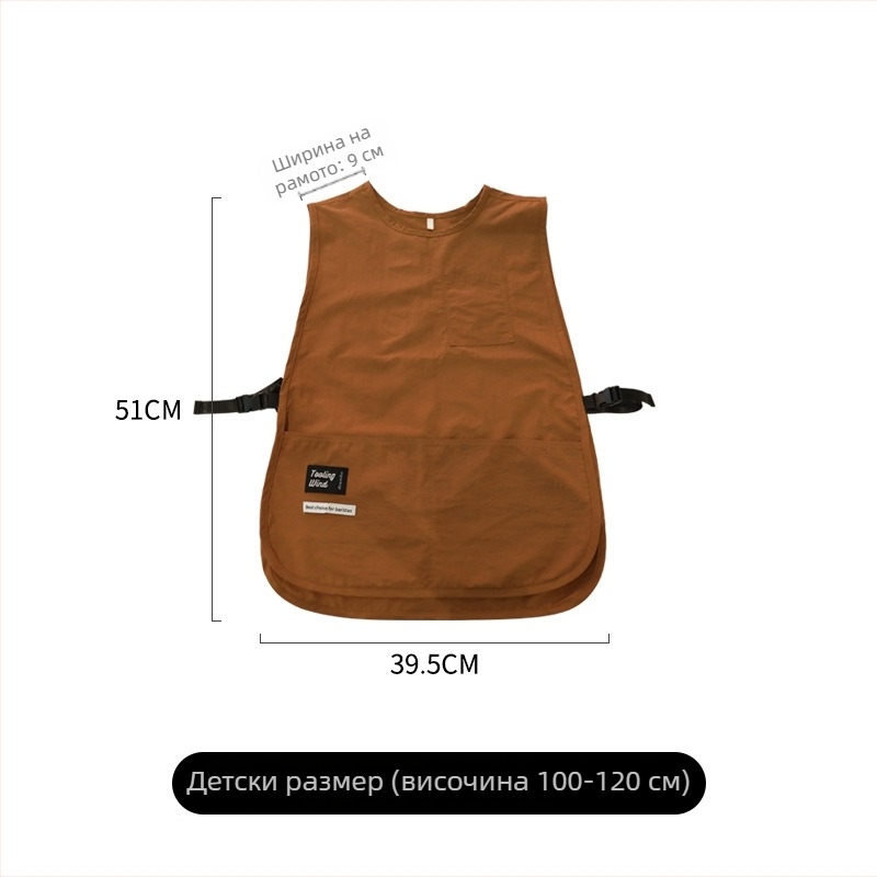 Фартук - безръкав, антизамърсяващ, водоотблъскваща тъкан, корейски стил