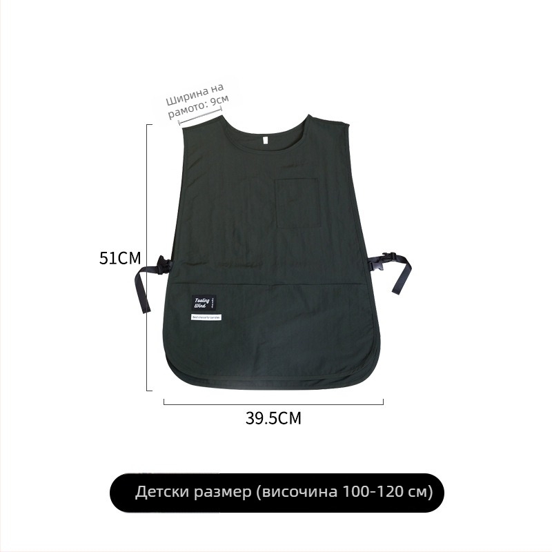 Фартук - безръкав, антизамърсяващ, водоотблъскваща тъкан, корейски стил