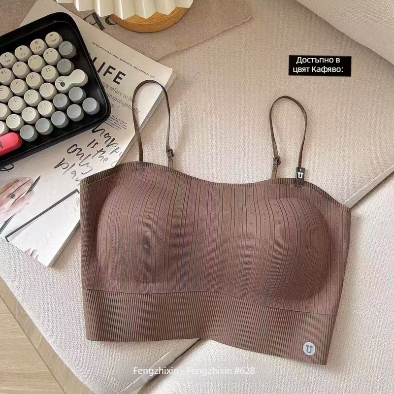 Безшевен потник-бюстгальтер за рамене без презрамки с подплънки, Nylon, чашка 3/4, топ обвивка