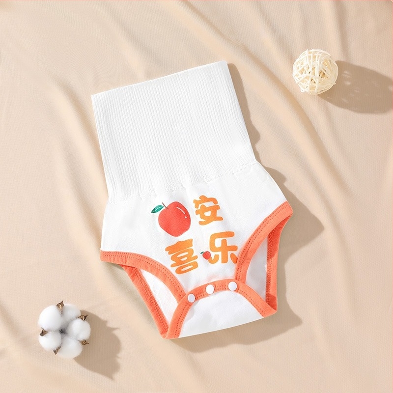 Бебешки памучни панталони с висока талия за защита на корема, за новородени, безшевни – Bei Le Yi