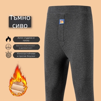 Мъжки термолеггинси с camel hair velvet, висока талия, топли и дебели базови панталони, едноцветни, еднослойни, 90–95% полиестер, 251–300 г/м²
